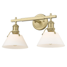 Golden 3306-BA2 BCB-OP - Yep by Golden Lighting Orwell 2-light Vanity in Brushed Champagne Brass and Opal Glass